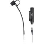 Audio-Technica ATM355VF Micrófono de condensador cardioide con clip para instrumentos con módulo de alimentación para inalámbrico y cableado (conectores estilo cW y XLR)