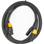 American DJ True Cable combinado de enlace de alimentación con bloqueo DMX de 5 pines (6')