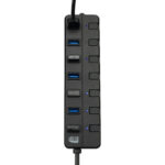 Hub USB 3.0 de 7 puertos Adesso con interruptores de alimentación y adaptador - Imagen 7