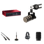 Interfaz de audio/MIDI Focusrite Scarlett 18i16 USB-C con kit de podcasting para una persona (4.ª generación)
