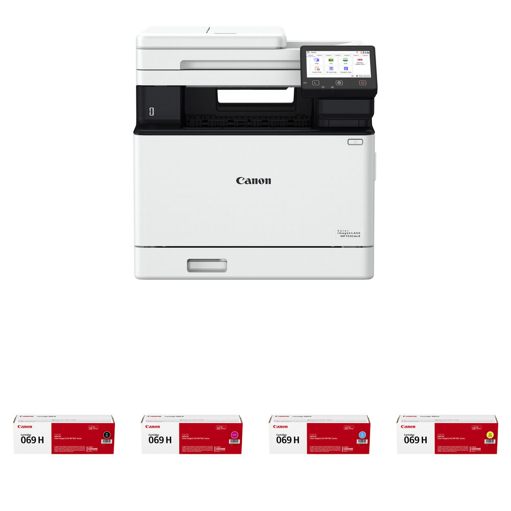 04412baeafb80ce0c78020c74adf17c6.jpg Canon imageCLASS MF753Cdw II Multifunction Wireless Color Laser Printer with Four 069 High-Capacity Toner Cartridges Kit - Imagen 1