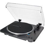 Audio-Technica AT-LP70X Tocadiscos con transmisión por correa totalmente automático (negro y gris)