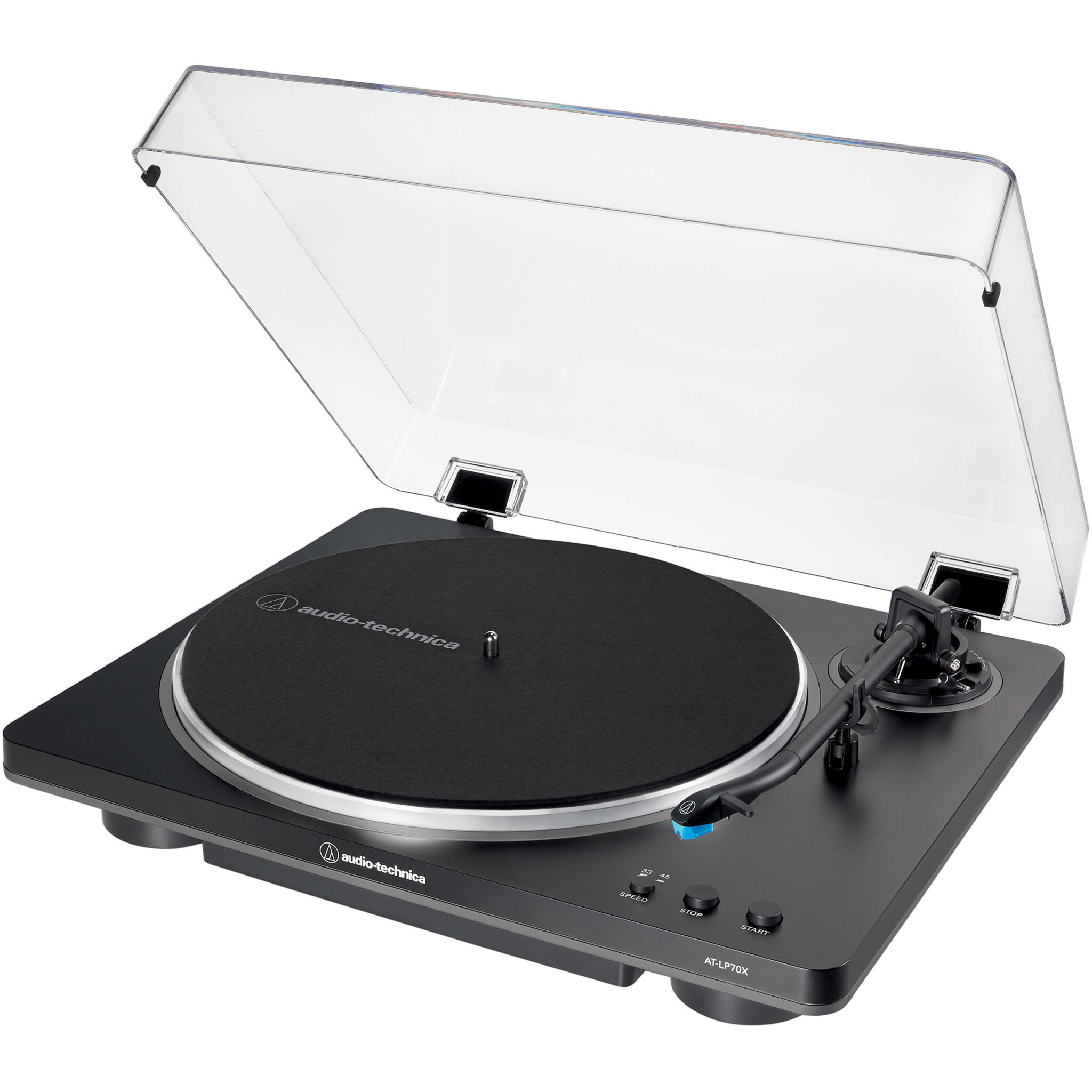 054f8fd9cd93638c7e5c79f5e0a9fc1d.jpg Audio-Technica AT-LP70X Tocadiscos con transmisión por correa totalmente automático (negro y gris) - Imagen 1
