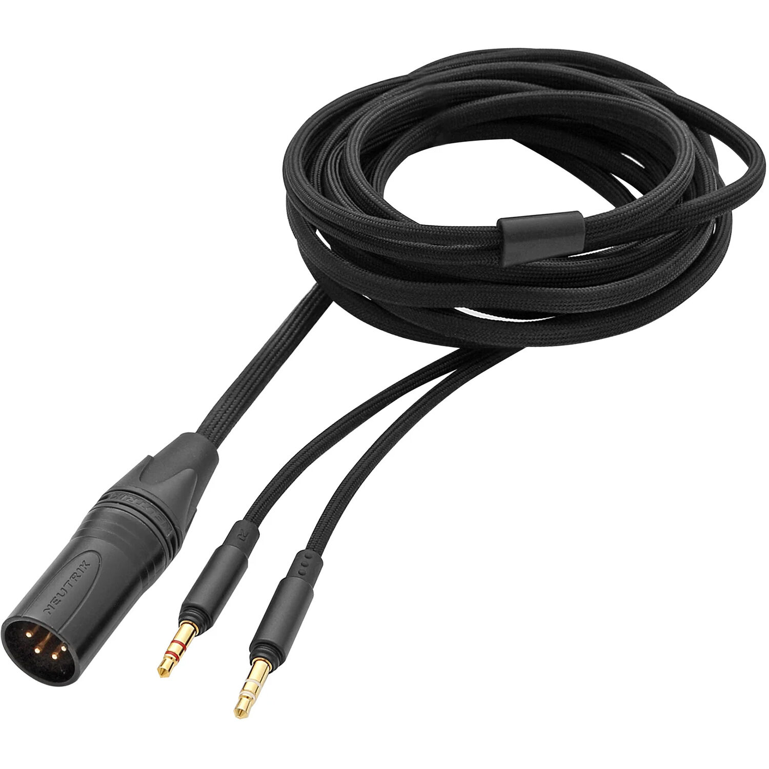 057bfa99a7c8a55cacff6bdc43c4bff7.jpg Cable estéreo de doble cara Beyerdynamic con mecanismo de bloqueo para uso en modo equilibrado (XLR de 4 pines a dos de 3,5 mm, 9,8') - Imagen 1