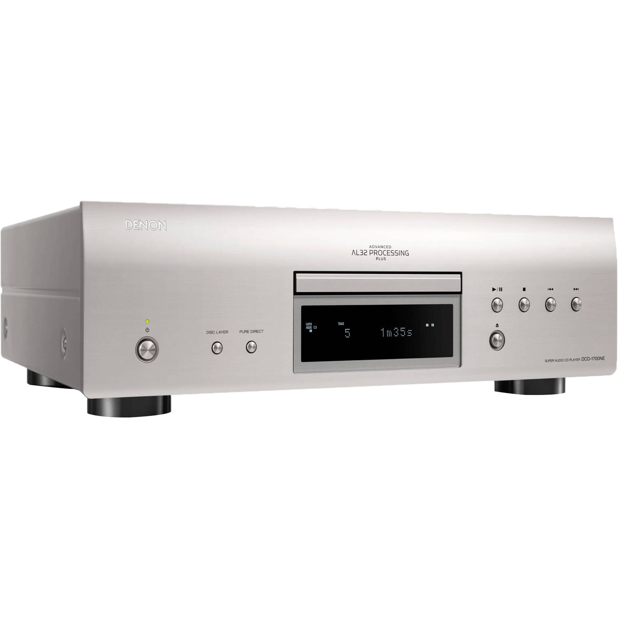 0a1c0184d93aca283fd6f90f65adb6c7.jpg Denon DCD-1700NE Super Audio Reproductor de CD con procesamiento AL32 Plus (Plata) - Imagen 1