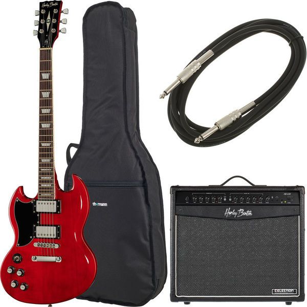 0a866e6a0fb7a2aa75df8e13cff1b12f.jpg Harley Benton DC-580LH CH Vintage Ser Bundle - Imagen 1