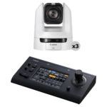 Canon 3 x CR-N100 PTZ Cameras with RC-IP100 IP Controller Kit (Titanium White) - Imagen 2