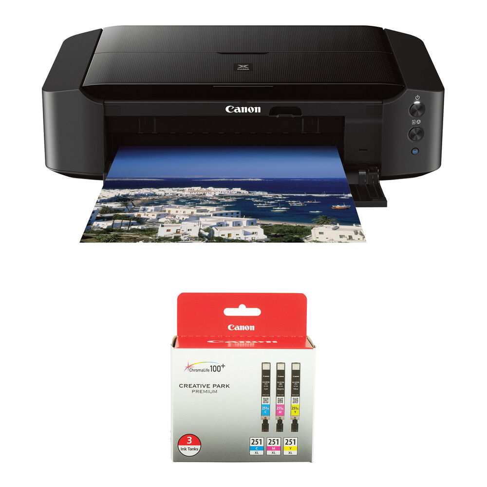 0c901bafe8d6c3bb4191045a6950fa6e.jpg Canon PIXMA iP8720 Wireless Inkjet Photo Printer with CLI-251XL 3-Cartridge Color Ink Set Kit - Imagen 1