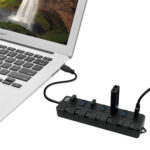 Hub USB 3.0 de 7 puertos Adesso con interruptores de alimentación y adaptador - Imagen 9