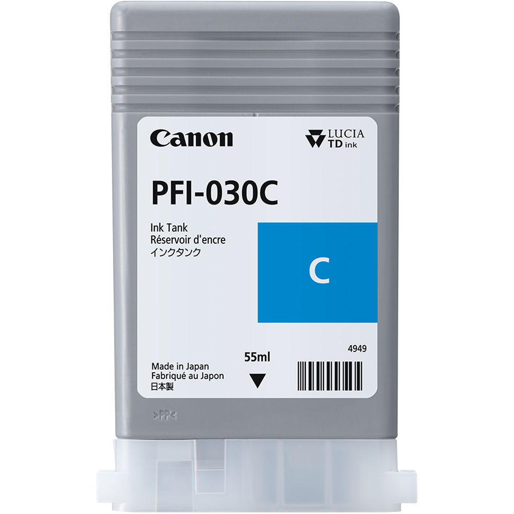 0f7aabde3dac925117aeef9eadf950ad-2.jpg Canon PFI-030 Cyan Ink Tank (55mL) - Imagen 1