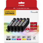 Canon PIXMA TS702a Wireless Photo Printer with CLI-281 5-Color Ink Tank Combo Pack and 5 x 5" Photo Paper Kit - Imagen 2