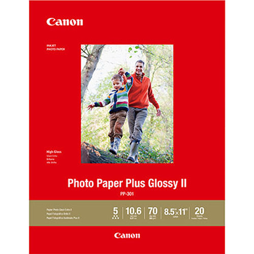 12d6a336380c5b9fd034116acf505ba6.jpg Canon PP-301 Photo Paper Plus Glossy II (8.5 x 11", 20 Sheets) - Imagen 1
