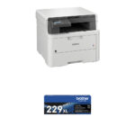 Impresora multifunción digital en color Brother HL-L3300CDW con kit de cartucho de tóner de alto rendimiento TN229XLBK - Imagen 3