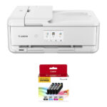 Canon Pixma TS9521Ca Wireless All-in-One Inkjet Printer (White) with CLI-281 4-Color Ink Kit