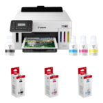 Canon MegaTank GX5120 Inkjet Color Printer with Three GI-26 Ink Bottles Kit