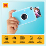 Cámara digital instantánea Kodak PRINTOMATIC+ de 10 MP con paquete de regalo (azul) - Imagen 4
