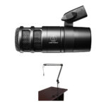 Audio-Technica AT2040 Kit de micrófono para podcast con brazo para transmisión