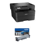 Impresora láser monocromática multifunción Brother HL-L2480DW con kit de cartucho de tóner negro de alto rendimiento TN830XL - Imagen 2