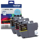 Brother MFC-J1010DW Wireless Inkjet All-in-One Color Printer with LC401XL3PKS High-Yield 3-Color Ink Cartridges Kit (Manufacturer Refurbished) - Imagen 3