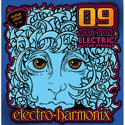 1730d9663d3169914cea0dd0a1aad635.jpg Cuerdas para guitarra eléctrica Electro-Harmonix entorchadas en níquel (09/42 súper ligeras, paquete de 10) - Imagen 1