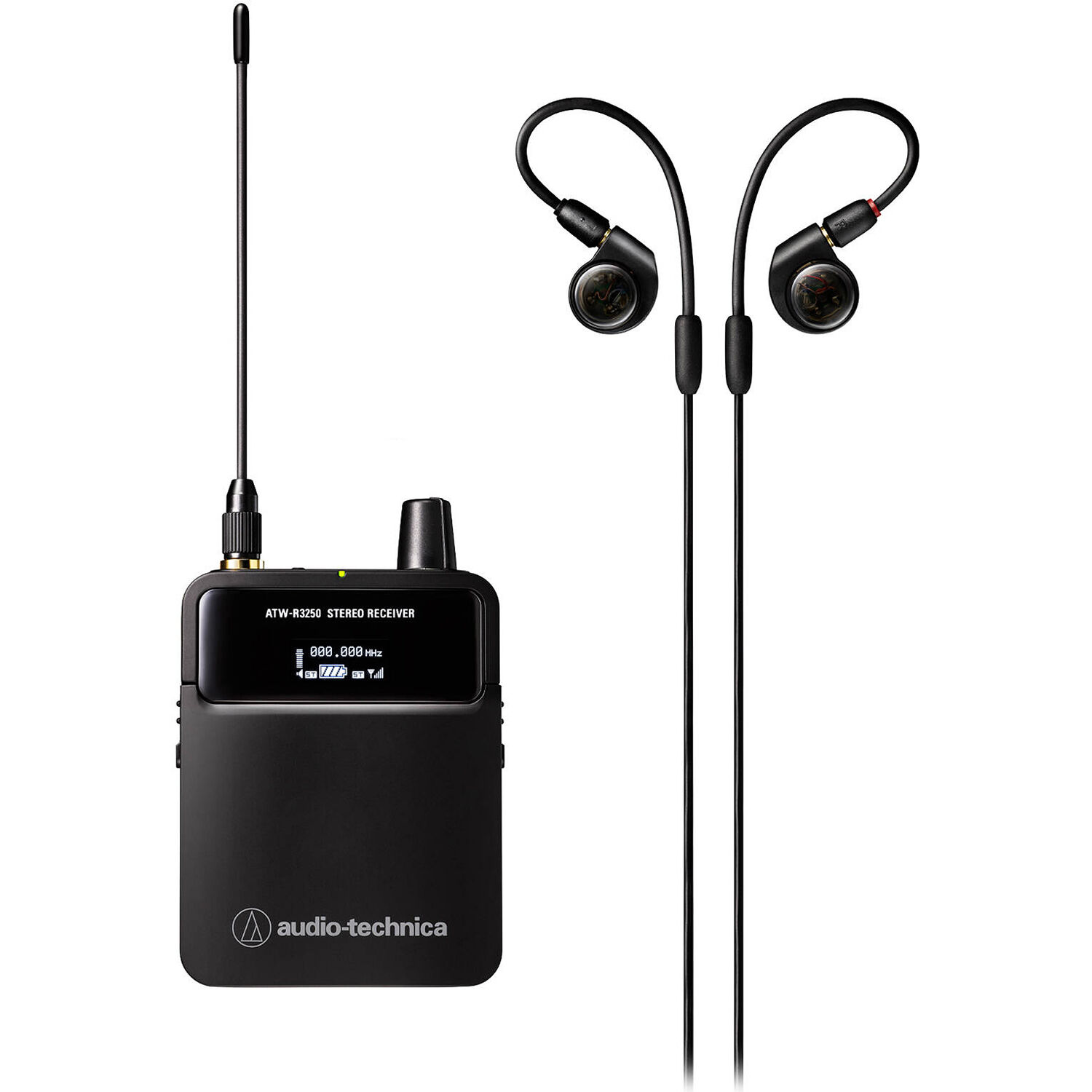 1a9a06294e0e1f85f2293d5b45f1665f-1.jpg Audio-Technica ATW-3250 Receptor estéreo inalámbrico con auriculares ATH-E40 (DF2: 470 a 607 MHz) - Imagen 1