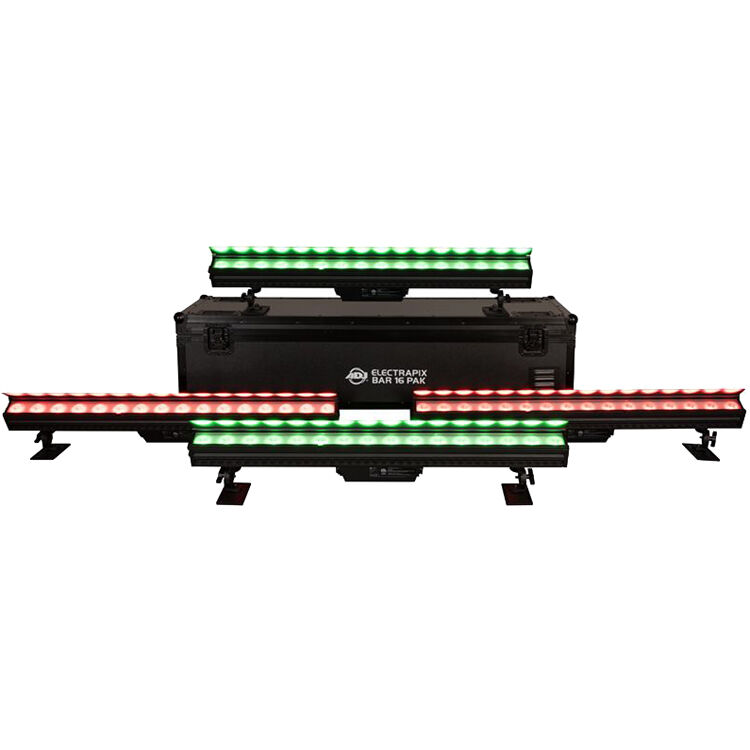 1b116dc06a7f93e17c1dd6a8e81ecc90.jpg American DJ ElectraPix Bar 16 Pak RGBAL+UV LED Linear Light (4-Light Kit) - Imagen 1