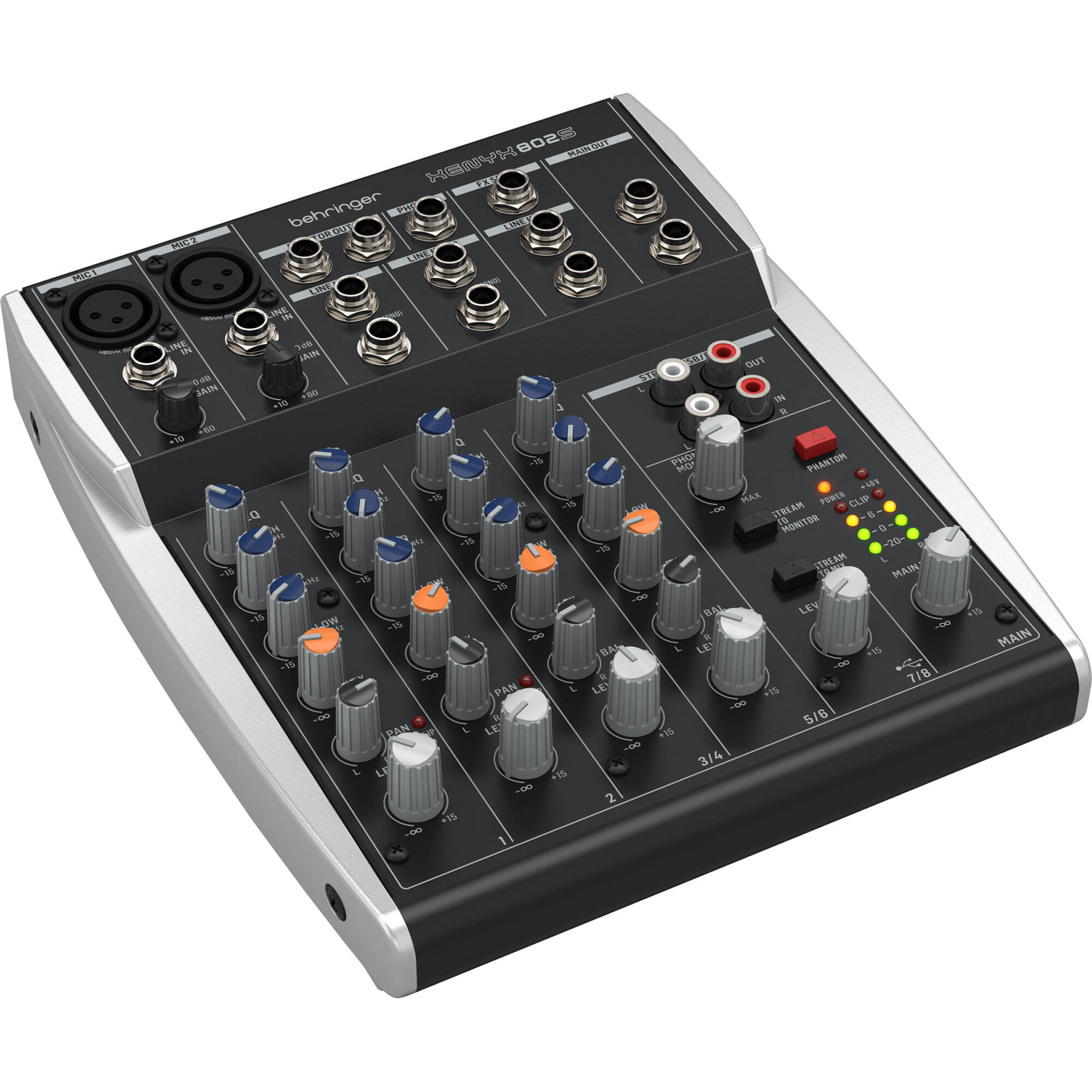 1b3f5ad188895cb3bed21ebe977a35d5.jpg Behringer XENYX 802S Mezclador analógico premium de 8 entradas con transmisión USB - Imagen 1