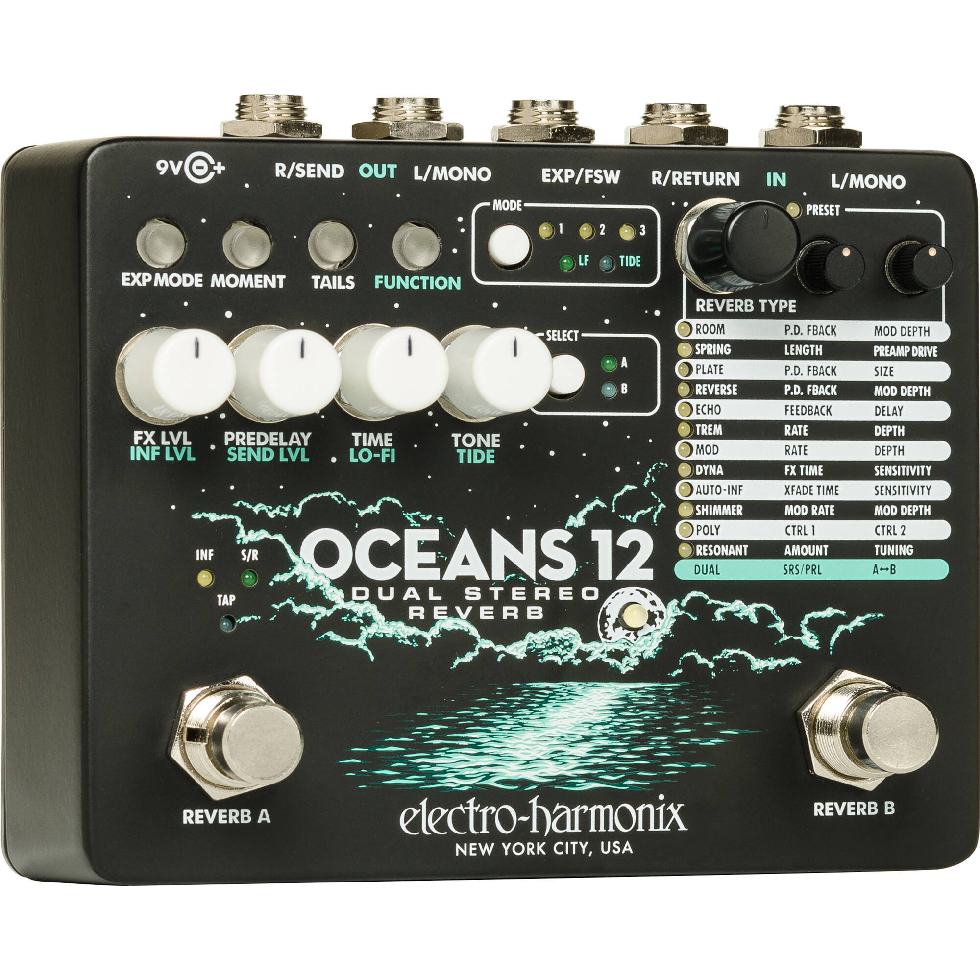 1cdc70f541a08b6774e5f94928d9d268.jpg Electro-Harmonix Oceans 12 Reverberación estéreo dual - Imagen 1