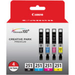 Canon PIXMA iX6820 Wireless Inkjet Printer with CLI-251 4-Color Ink Pack Kit - Imagen 3