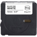 Cinta de etiquetas Brother Btag para P-Touch PT-N10, PT-N20 y PT-N25BT (negro sobre blanco, 0,5" x 13,1') - Imagen 3