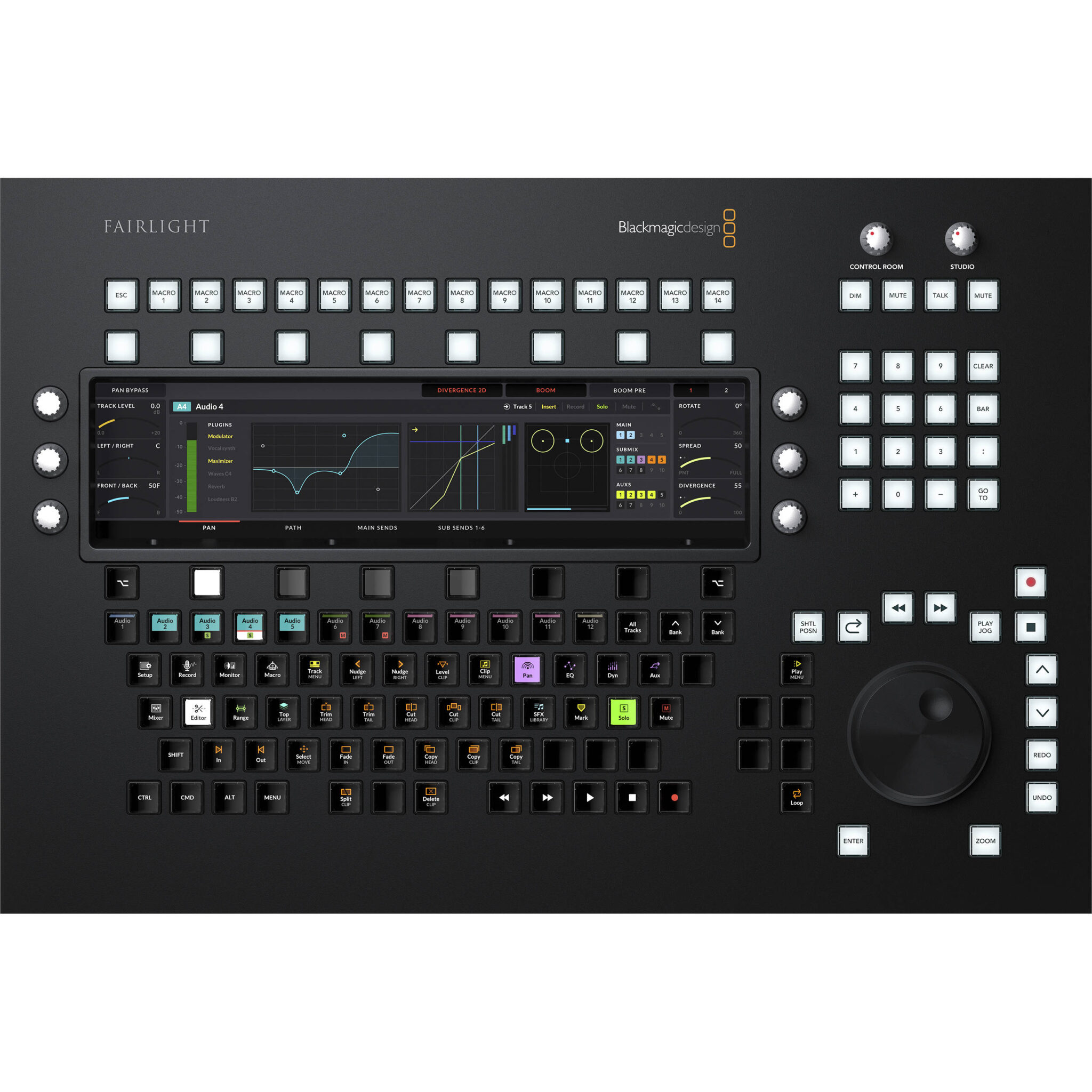 1f69af44a1e0a0bb1a9ac1586f4518be.jpg Consola Blackmagic Design Fairlight Editor de audio - Imagen 1