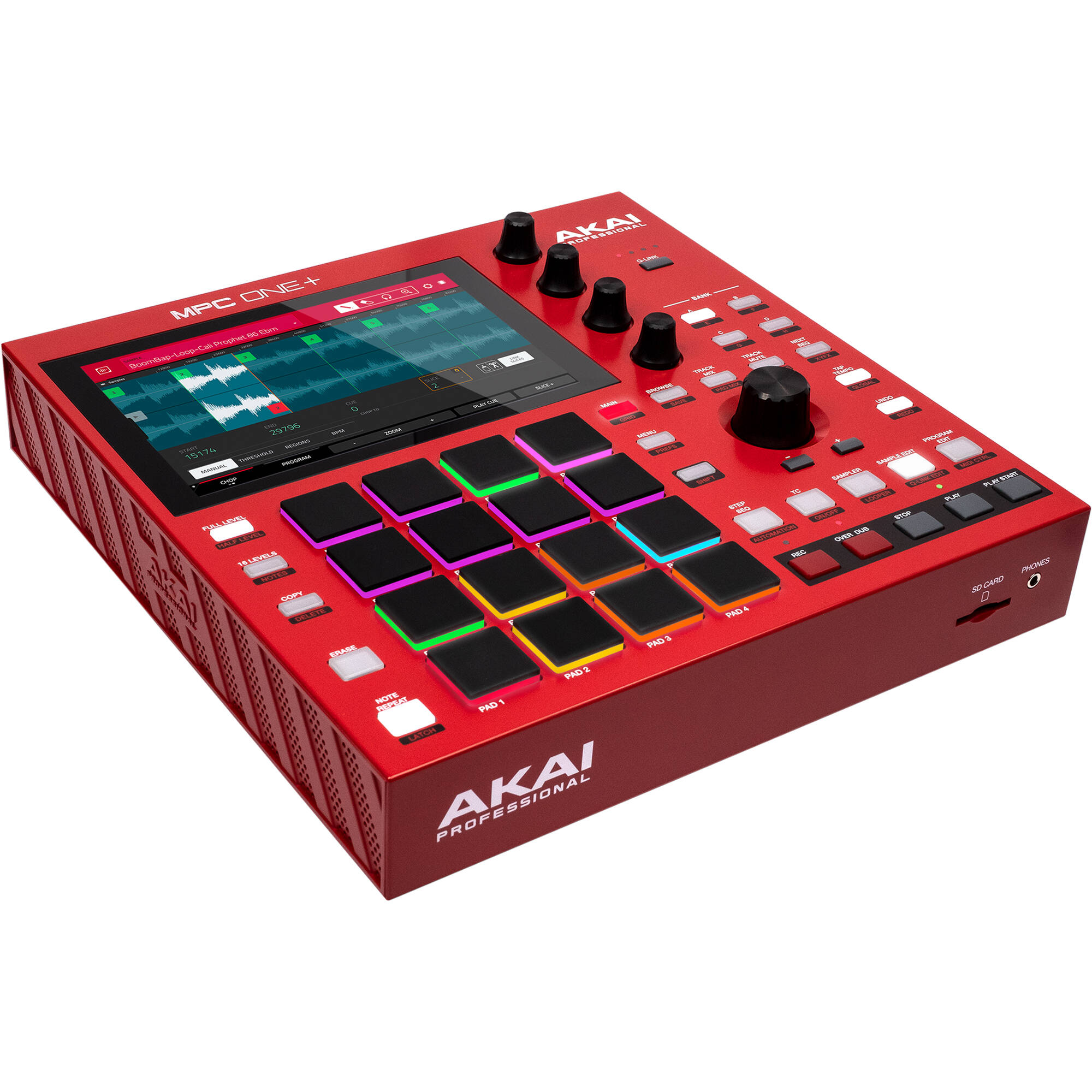 202a5199498ef8b83cd774cbe87275bb.jpg Centro de producción musical independiente Akai Professional MPC One+ con sampler y secuenciador (rojo) - Imagen 1