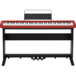 Casio CDP-S160 Kit de piano digital portátil de cuerpo delgado de 88 teclas con soporte de madera de 3 pedales y banco (rojo) - Imagen 15