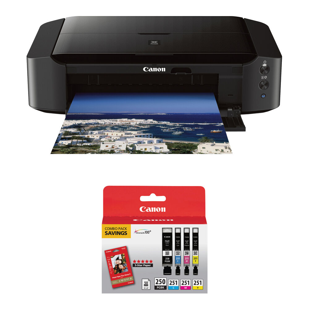221a77ffce9d5515effabbb66cc449f2.jpg Canon PIXMA iP8720 Wireless Inkjet Photo Printer with GI-250 & CLI-251 4-Cartridge Combo Pack and 4 x 6" Photo Paper Kit - Imagen 1