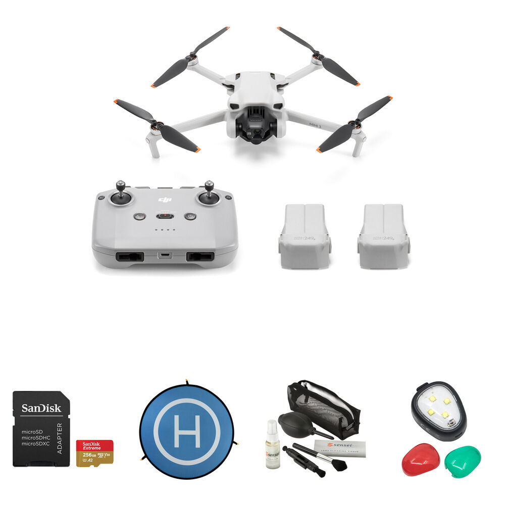 23095b41483851031bd86f3cd788c94b.jpg Drone DJI Mini 3 con control remoto RC-N1 y kit de memoria (Combo Fly More) - Imagen 1