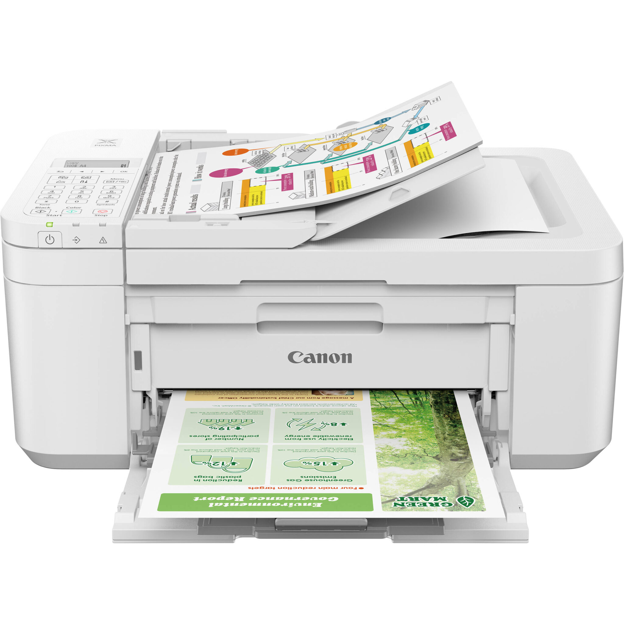 246f7309be32f88160f7bba3947b94ec.jpg Canon PIXMA TR4720 Wireless All-in-One Printer (White) - Imagen 1