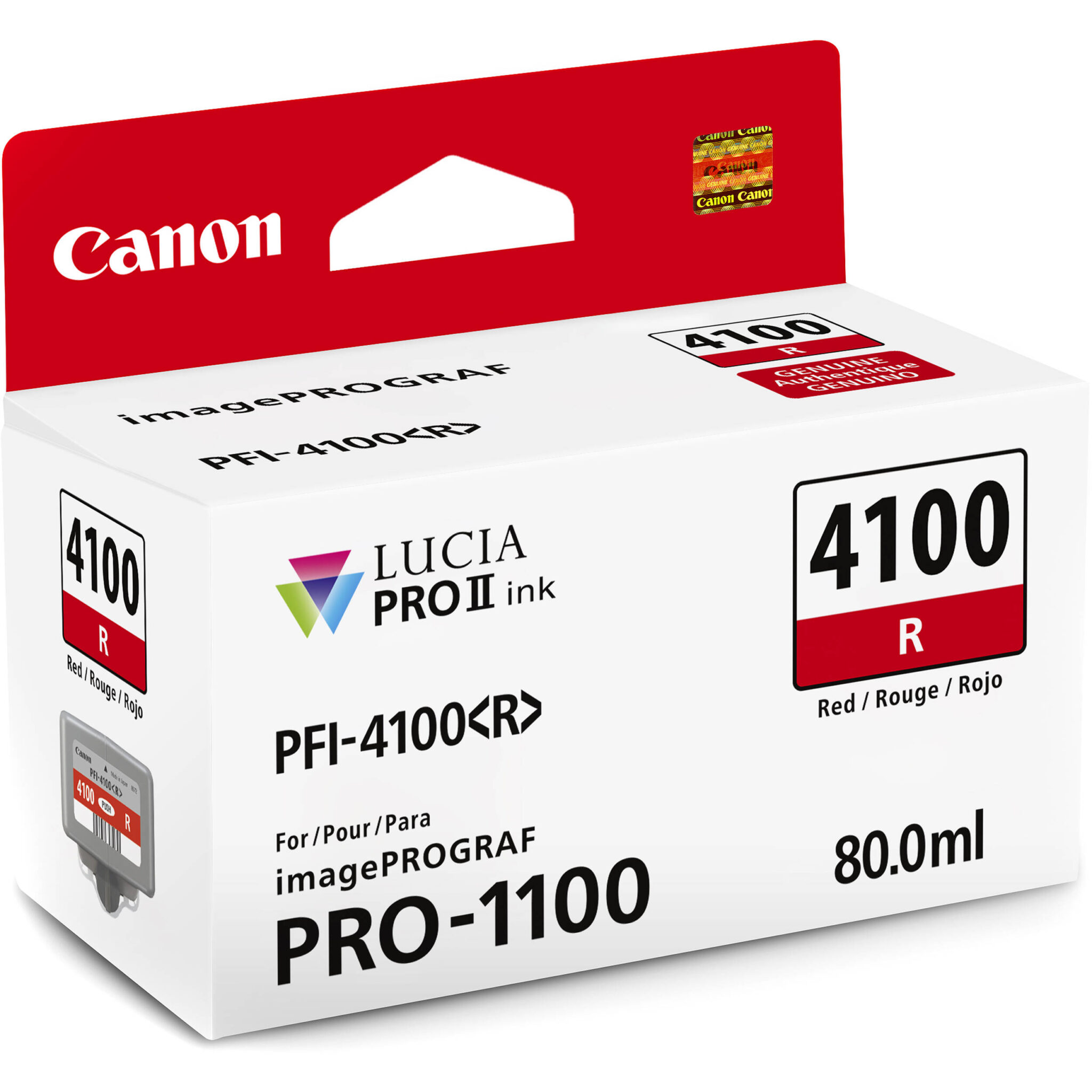 24e2f3974e305a563207b2c2431daaac-1.jpg Canon PFI-4100 Red Pigment Ink Tank (80mL) - Imagen 1