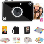 Cámara digital instantánea Kodak PRINTOMATIC+ de 10 MP con paquete de regalo (negro)