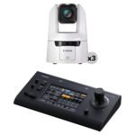 Canon CR-N500 4K NDI 15x Zoom PTZ 3-Camera Kit with Touchscreen Controller (Titanium White) - Imagen 2