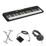 Casio CT-S200 Kit económico de teclado portátil de 61 teclas con soporte, pedal y auriculares (negro) - Imagen 2