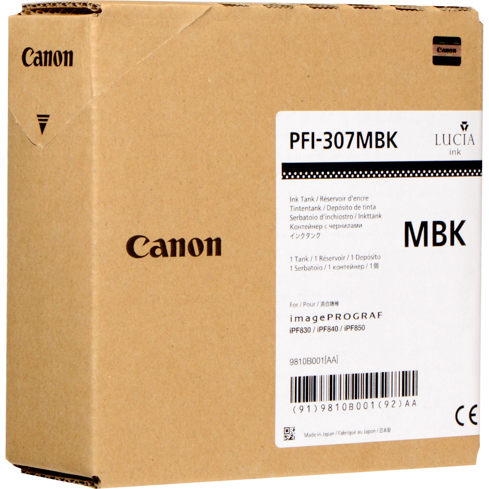 2a4f22e08de34ce1ee38ae3ad4b6399d.jpg Canon PFI-307MBK Matte Black Ink Cartridge (330 mL) - Imagen 1