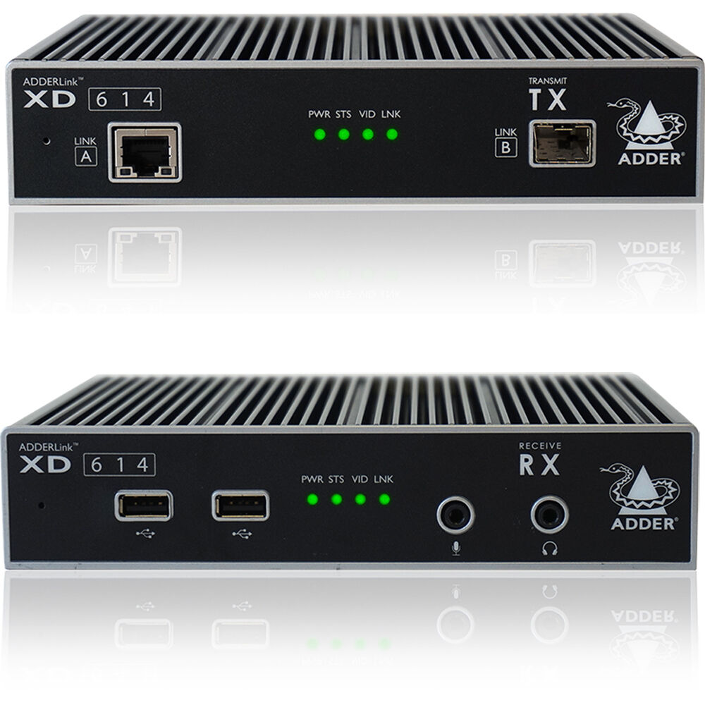 2a57e320efe5e0ccfdc077e685cb093e.jpg Adder AdderLink XD HD Par de extensores de cabezal cuádruple con cables de alimentación de EE. UU. - Imagen 1
