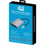 Adaptador Adesso USB-C macho a Dual-HDMI 4K hembra (5,9") - Imagen 2