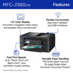 Brother Work Smart MFC-J1360DW Impresora multifunción de inyección de tinta a color inalámbrica con kit de cartuchos de tinta negra de alto rendimiento LC501XL2PK - Imagen 7