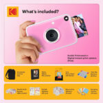 Cámara digital instantánea Kodak PRINTOMATIC+ de 10 MP con paquete de regalo (rosa) - Imagen 2