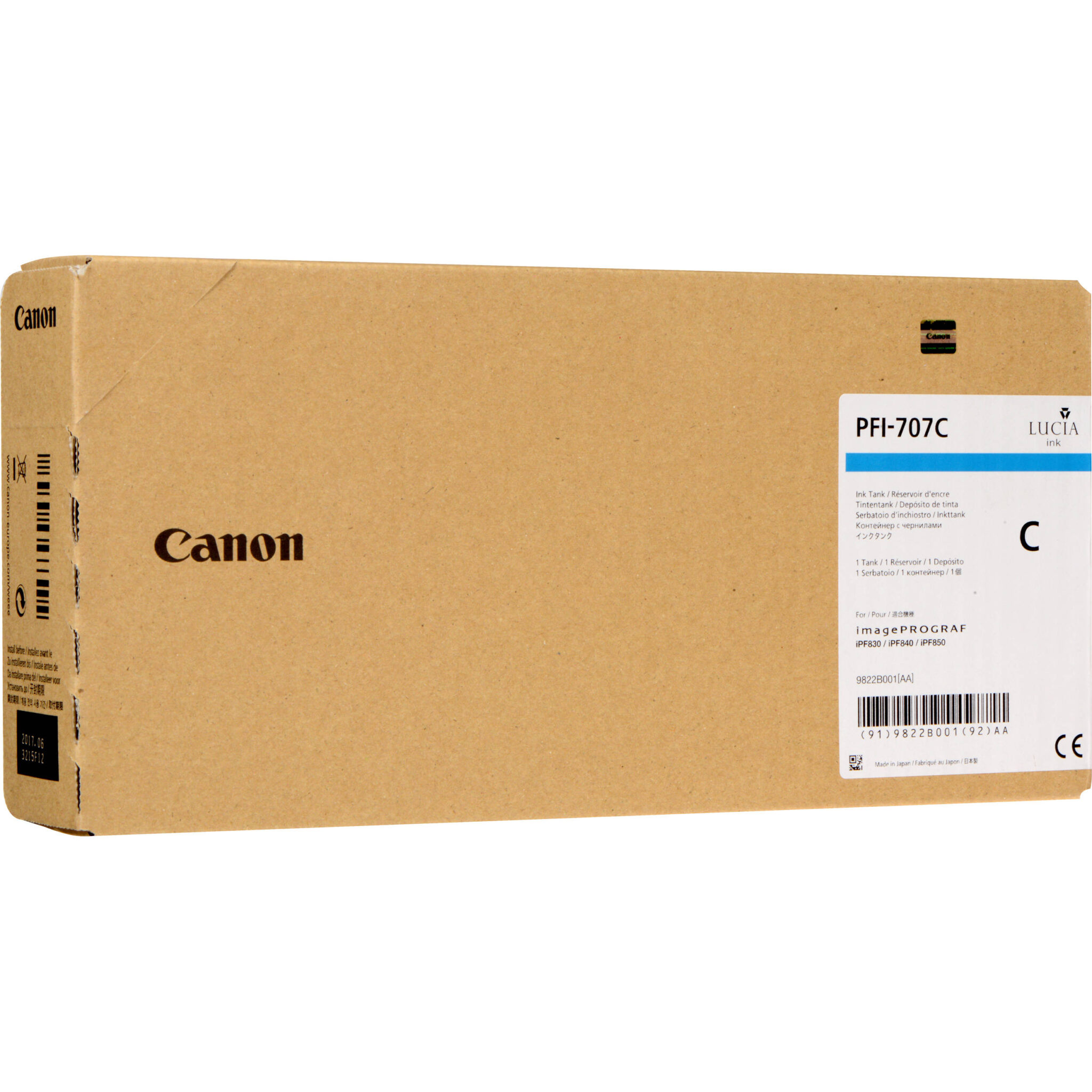 30c321a1c4a62f77cf344b699558f173.jpg Canon PFI-707C Cyan Ink Cartridge (700 mL) - Imagen 1