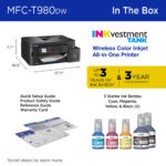 Impresora todo en uno de inyección de tinta a color inalámbrica Brother MFC-T980DW INKvestment Tank con hasta 3 años de tinta - Imagen 5