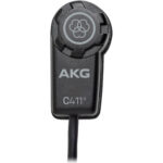 AKG C411 PP Micrófono de captación de condensador en miniatura a cable macho XLR de 3 pines (10', negro mate)