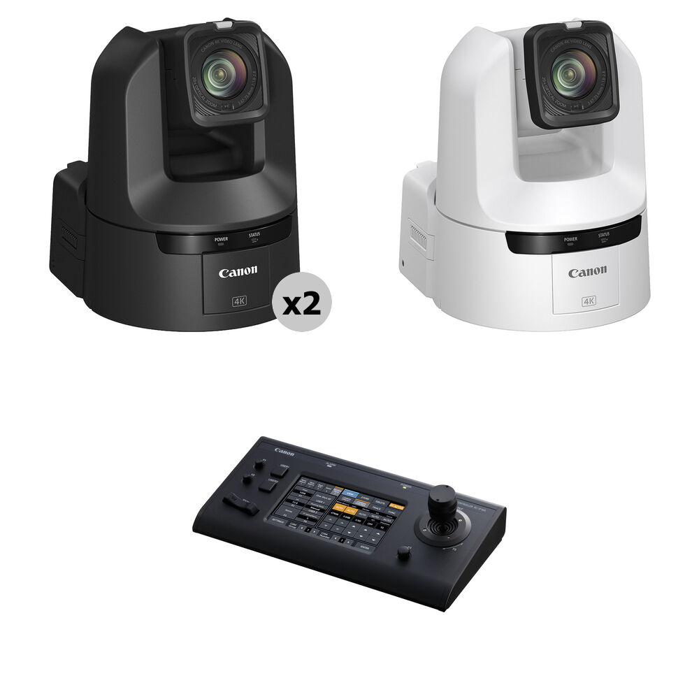 3b00b273b7bfff60f7507e8bc3d57ec9.jpg Canon CR-N400 4K 12G-SDI 20x Zoom PTZ 3-Camera Kit with RC-IP1000 Controller (1x White, 2x Black) - Imagen 1