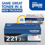Brother TN221 Cartucho de tóner de color de rendimiento estándar, paquete de 3 - Imagen 5